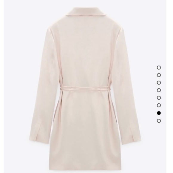 ZARA * CREAM SATIN EFFECT WRAP Blazer DRESS - Picture 14 of 15